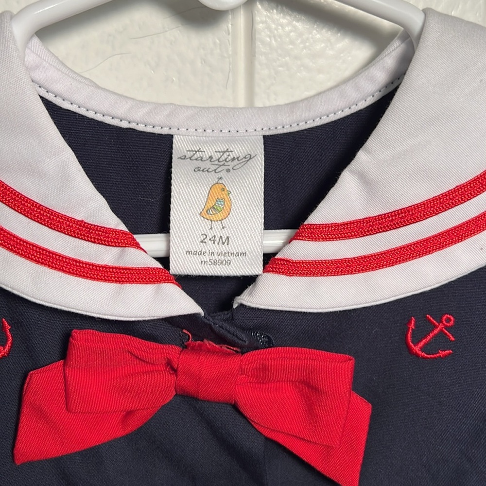 Starting Out Girls 24 Months Sailor Nautical Dress - Picture 4 of 5